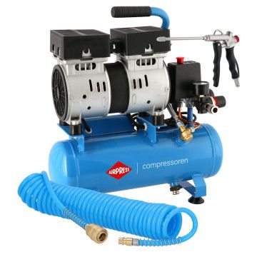 Mali kompresor L 6-105 8 bar + set sa pištoljem za puhanje i pneumatskom crevom