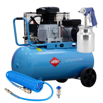 Kompresor dvotlačni HL 340-90 + set pištolj za pjeskarenje i pribor
