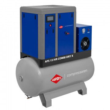 Kompresor vijčan APS 15 IVR Combi Dry X 10 bar 15 KM/11 kW 380-1500 l/min 500 l