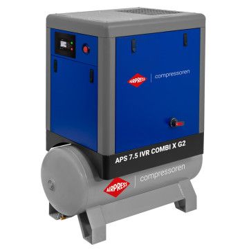 Kompresor vijčanog tipa APS 7.5 IVR Combi X G2 10 bar 7.5 KM/5.5 kW 290-790 l/min 200 l