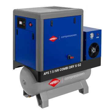 Kompresor vijčani APS 7.5 IVR Combi Dry X G2 10 bar 7.5 KM/5.5 kW 290-790 l/min 200 l
