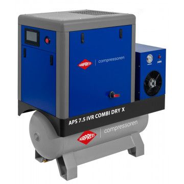 Kompresor vijčani APS 7.5 IVR Combi Dry X 10 bar 7.5 KS/5.5 kW 170-760 l/min 200 l