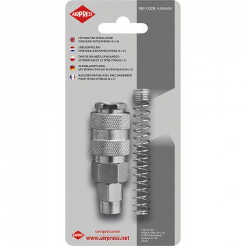 Okov za spiralnu cijev 8 x 5 mm brzi spoj sa oprugom u blisteru