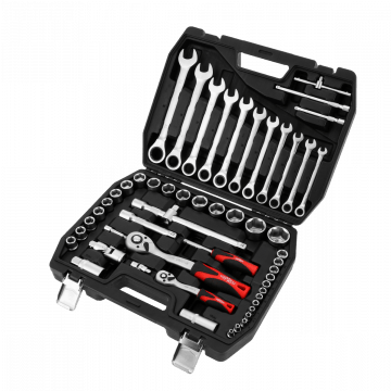 Set ključeva ravnih i okastih + nastavci - 54 elementa